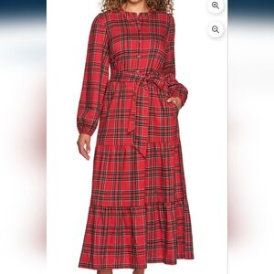 Lands' End Tiered Flannel Dress - NEW